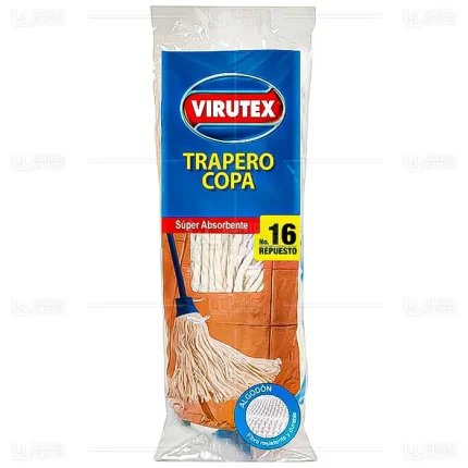 Mopa Redonda Algodón Super Absorbente Rpto Virutex