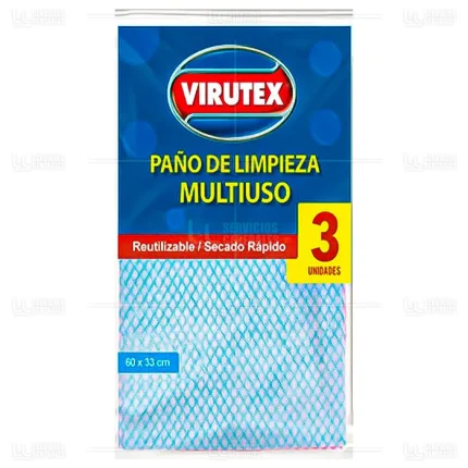Paño de Limpieza Multiuso Virutex x 3 Uds