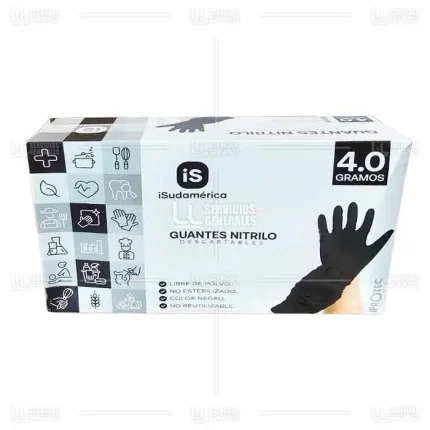 Guante Nitrilo Negro ISudamérica IProtec 1 Pqt x 100 Uds